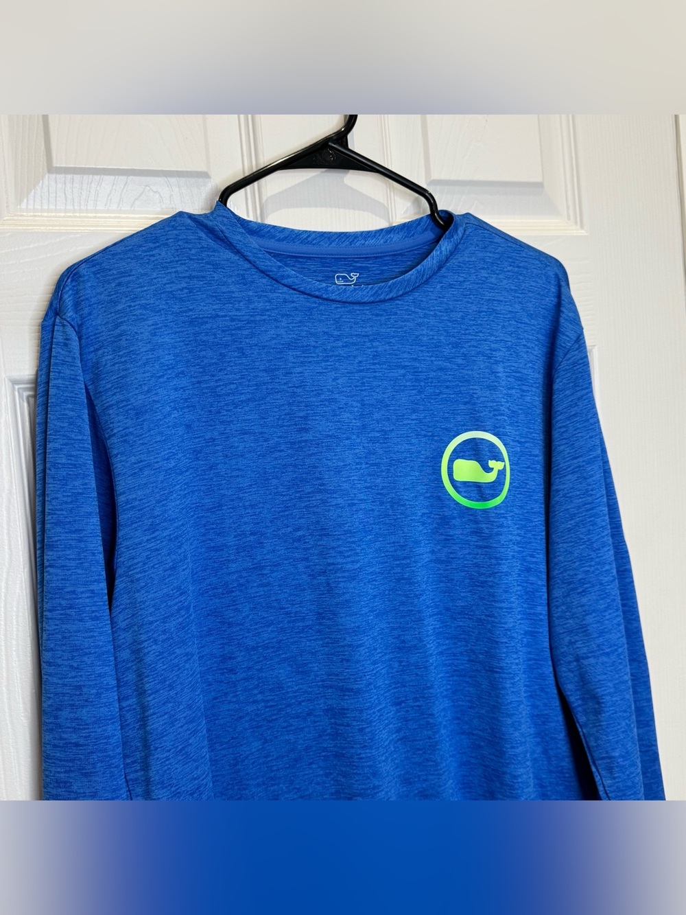Vineyard Vines Performance Men's Small Blue Green Long Sleeve Shirt Whale Logo - Picture 4 of 8